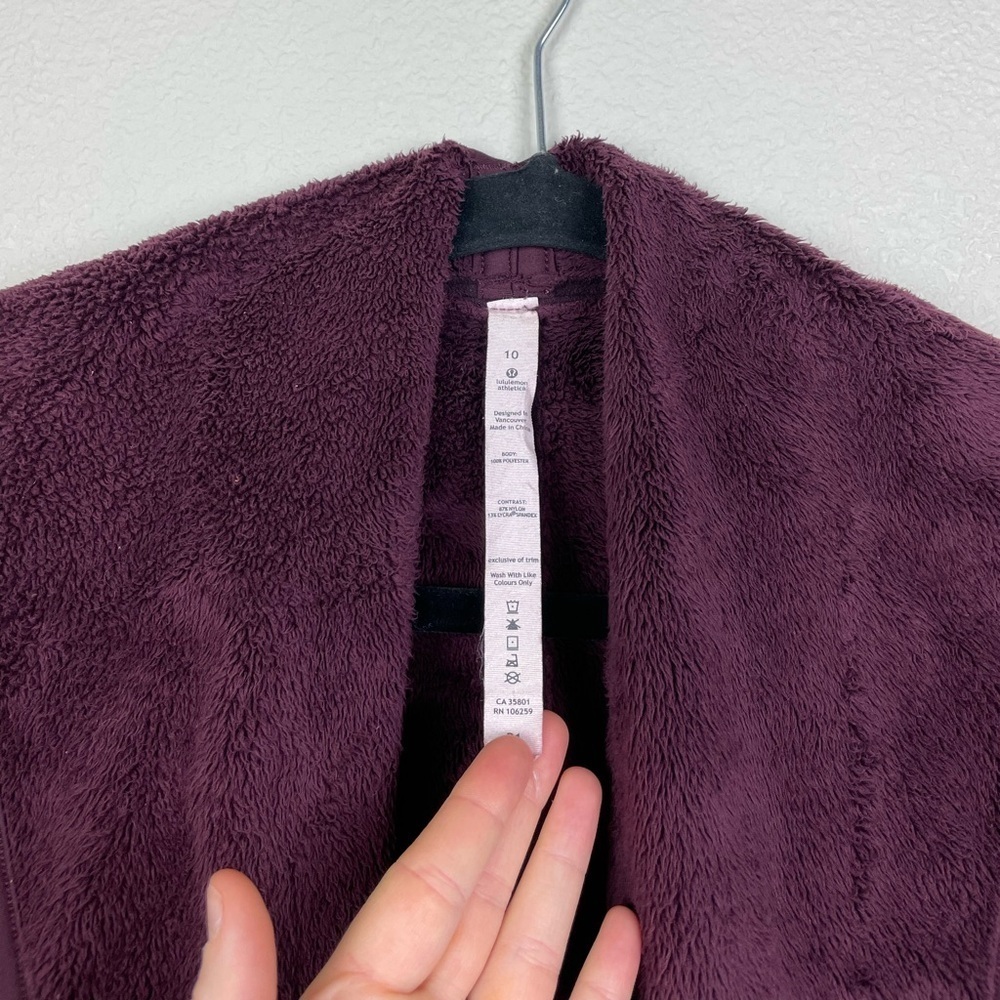 Lululemon Women's 10 Presence Of Mind Jacket Bordeaux Drama Drape Fleece Lined - Picture 4 of 16